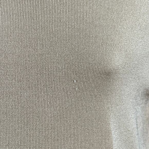 SANDRO Size L Beige Knit Acetate Blend Crew Neck T-shirt - Picture 5 of 7